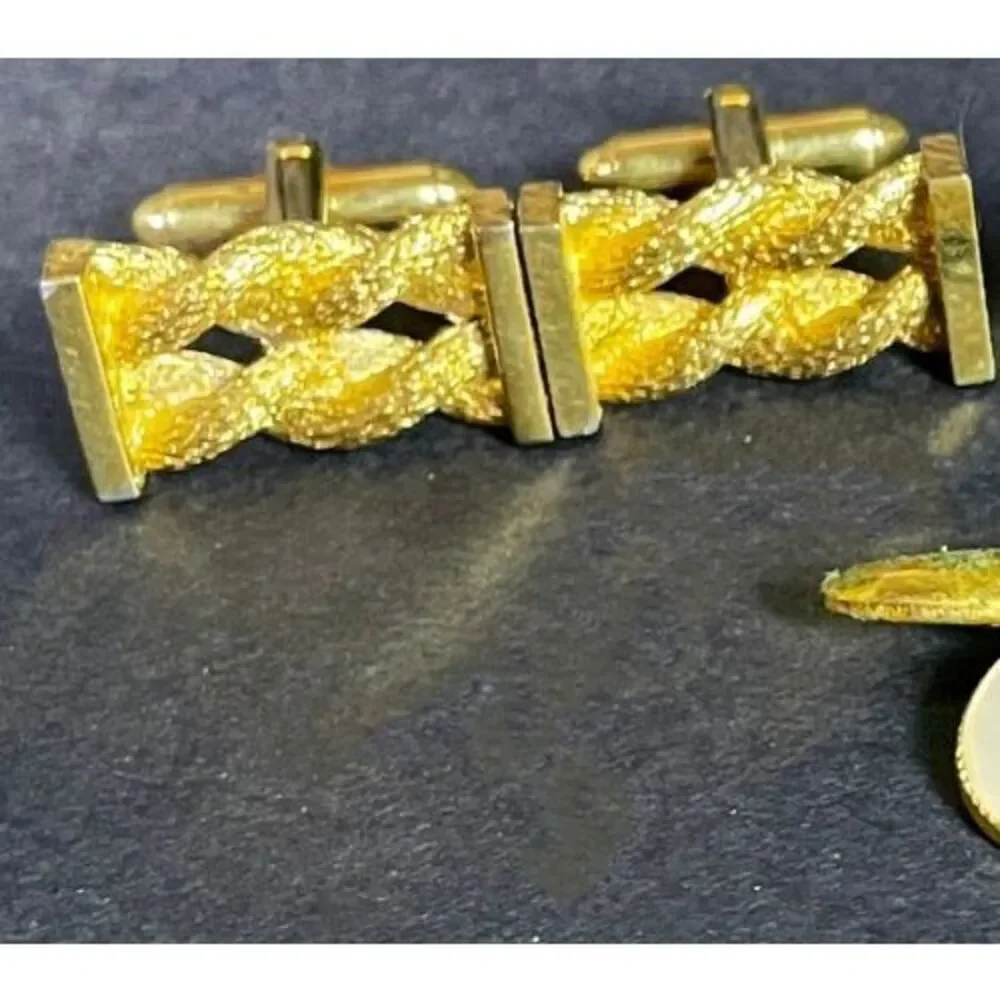 Vintage Classic Dante Cufflinks Textured Twisted Rope 1in